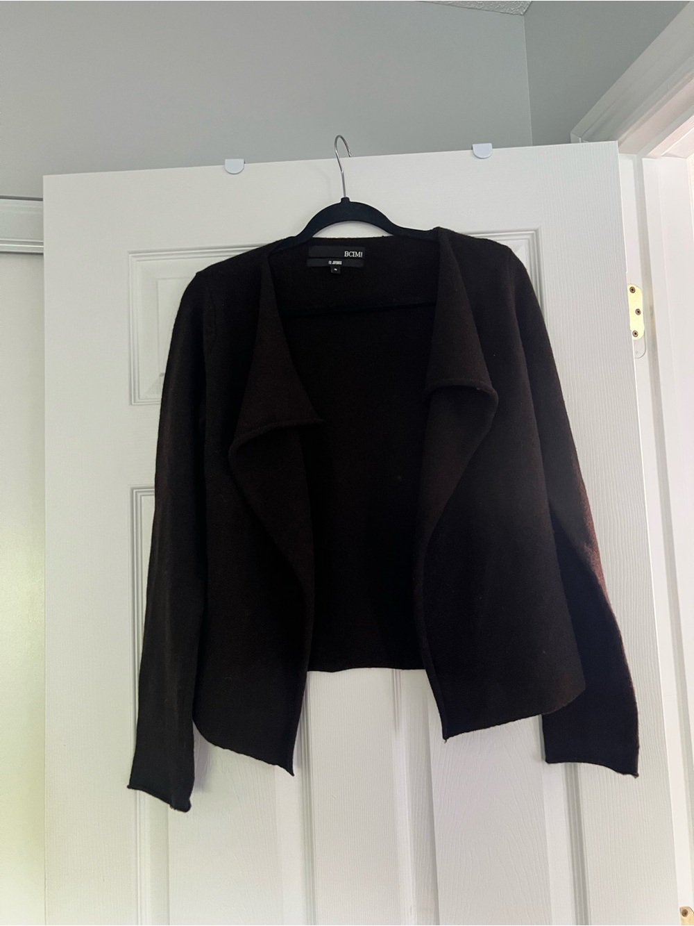 BCIM Fil Japonais Lambswool Draped Open-Front Women's Cardigan